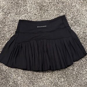 Goldhinge Black Pleated Women's Skirt